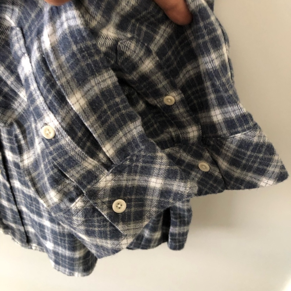 Rails Plaid Soft Button Down Blue Gray Shirt XXL … - image 5
